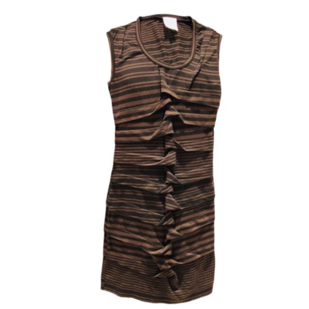 Nicole Miller Gathered Striped Sheath Dress